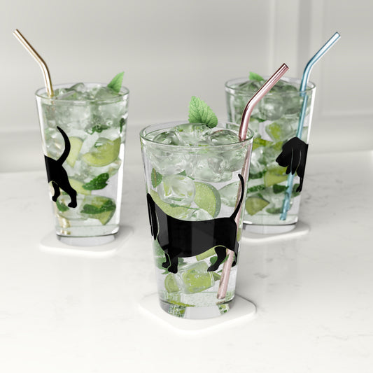 Basset Silhouette Drinking Glass