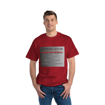 Caffeine Lets Me Men's Short-Sleeve Crewneck Tee