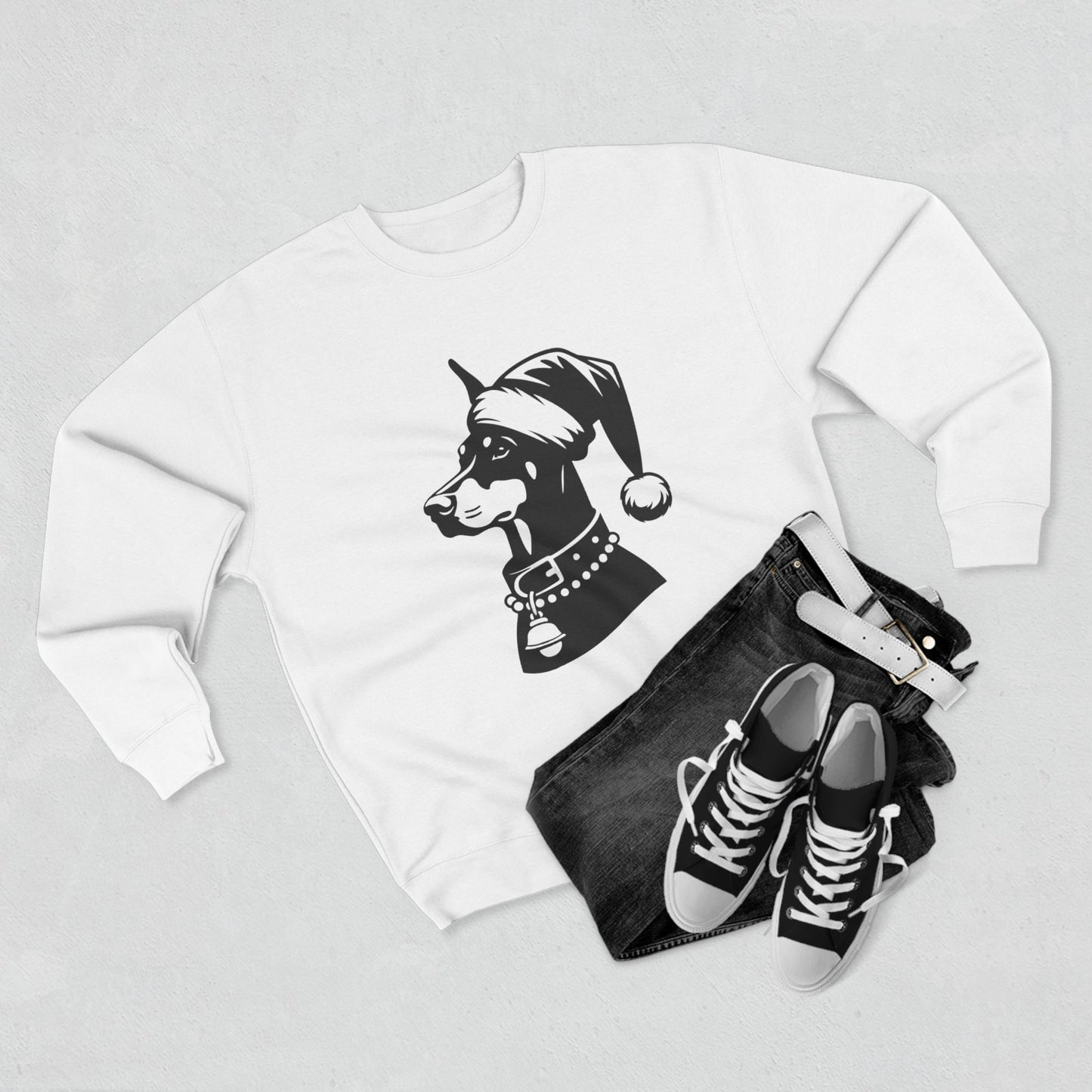 Santa Paws Doberman Unisex Crewneck Sweatshirt