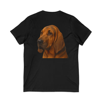 Bloodhound Head Unisex Short Sleeve V-Neck Tee