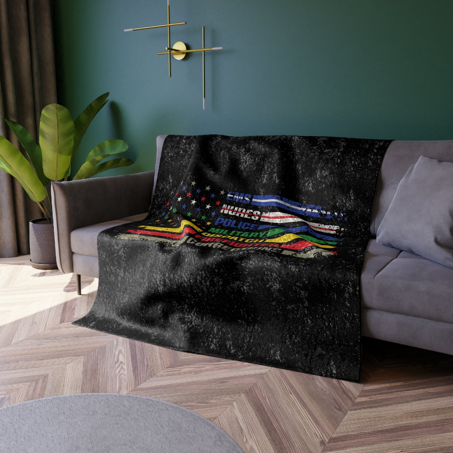 First Responder Crushed Velvet Blanket