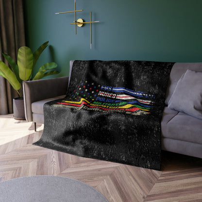 First Responder Crushed Velvet Blanket