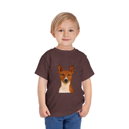 Basenji Head Toddler Unisex Short Sleeve Crewneck Tee