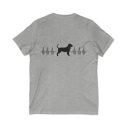 My Heart Beats For Bloodhounds Unisex Short Sleeve V-Neck Tee