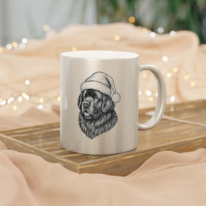 Santa Paws Newfie Metallic Coffee Mug