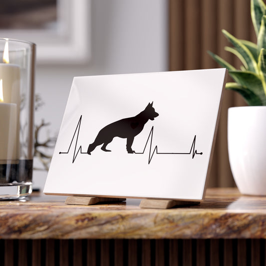 My Heart Beats For German Shepherds Ceramic Photo Tile
