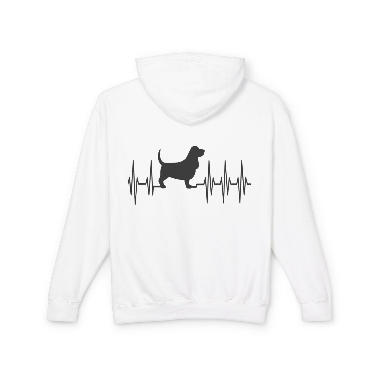 My Heart Beats For Bassets Unisex Lightweight Hoodie