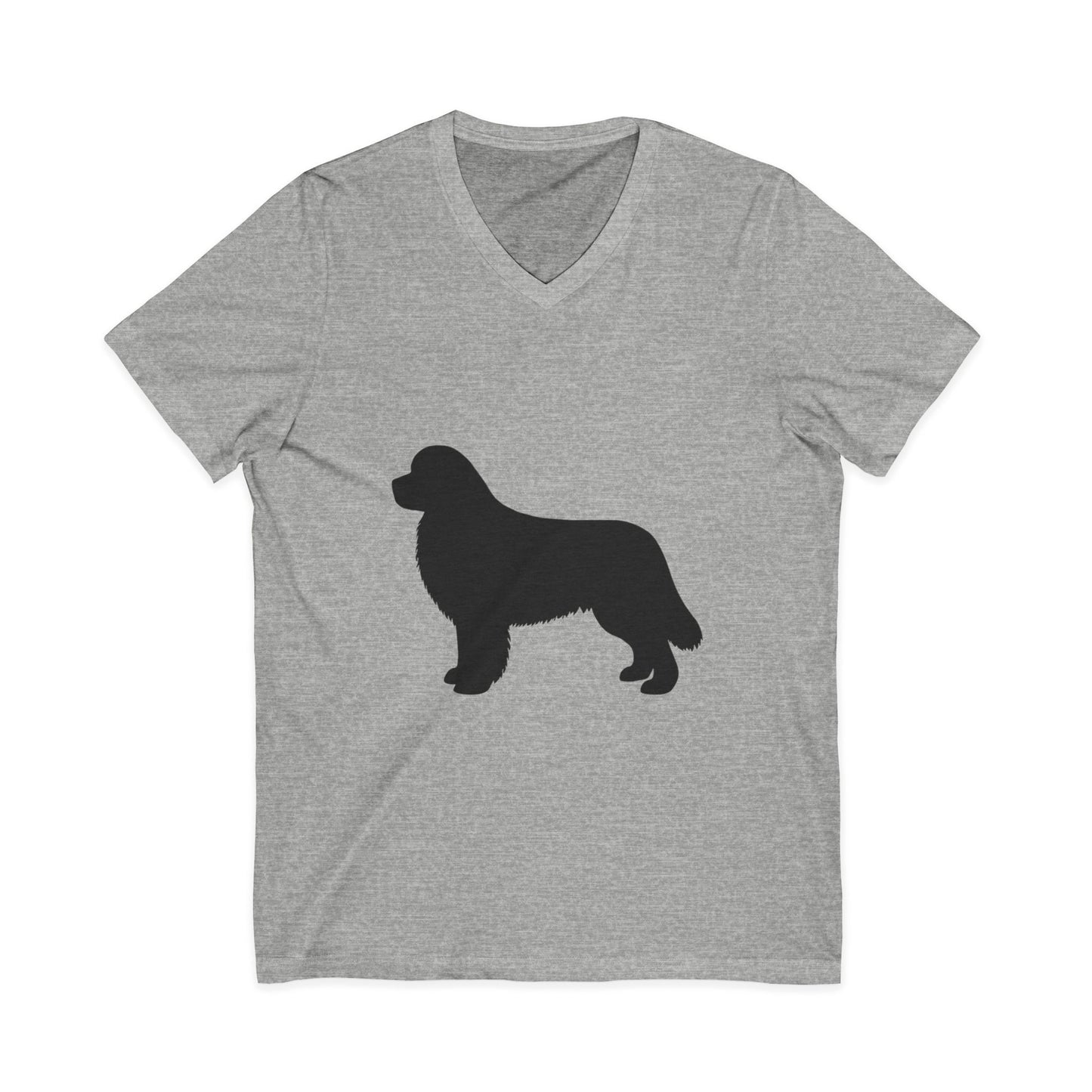 Newfie Silhouette Unisex Short Sleeve V-Neck Tee