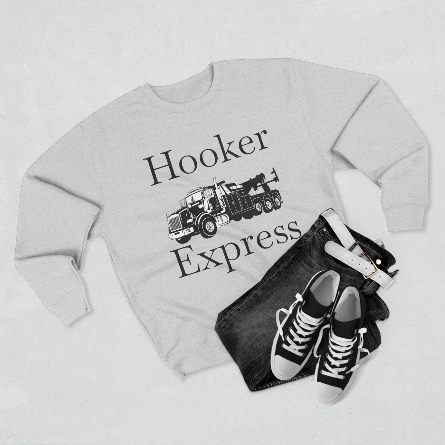 H**ker Express Heavy Tow Truck Unisex Crewneck Sweatshirt