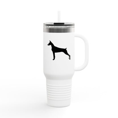 Doberman Silhouette Insulated Travel Mug