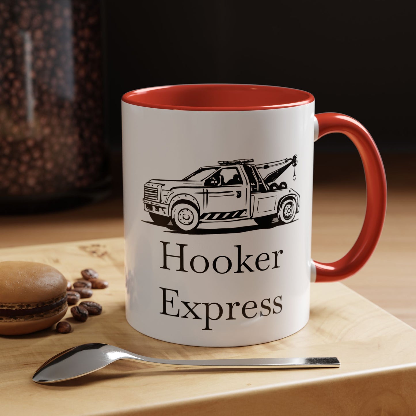 H**ker Express Wheel Lift Tow Truck 2-Tone Coffee Mug