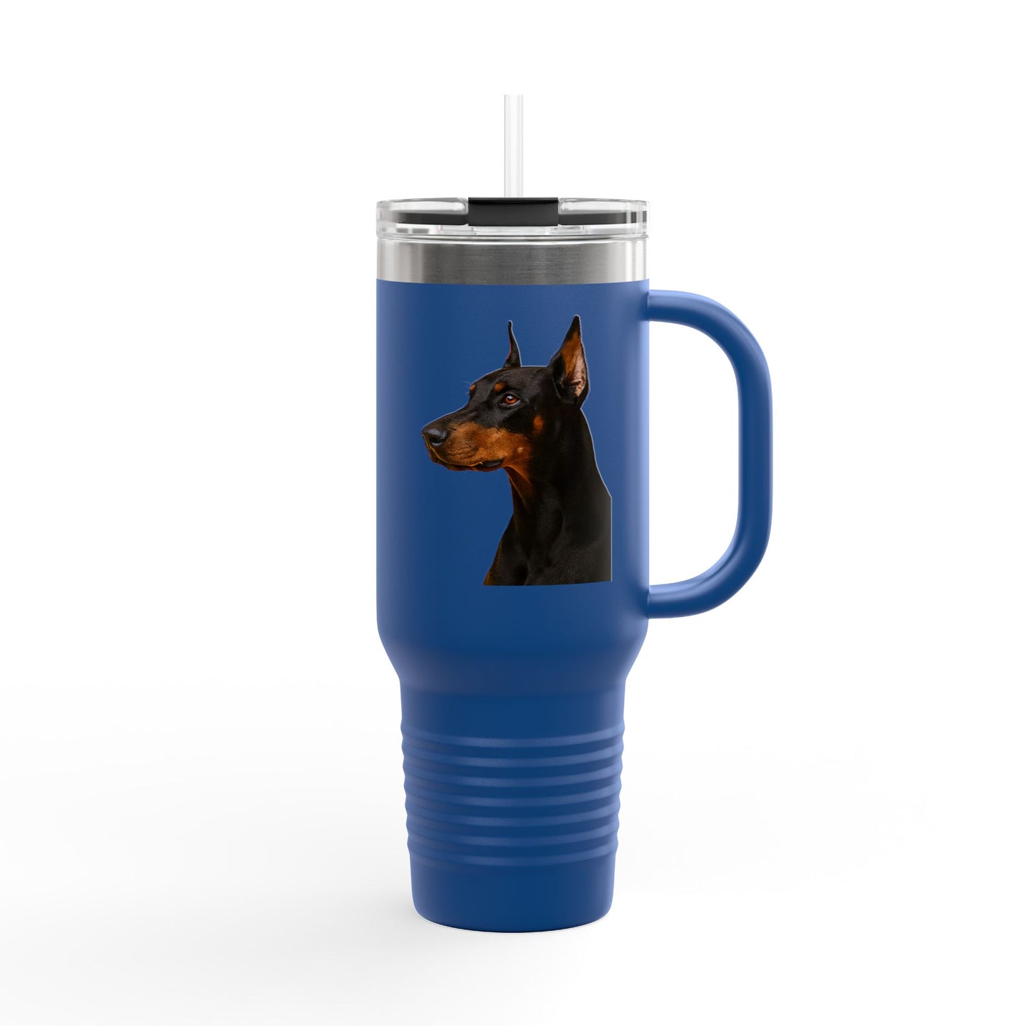 Doberman Head Insulated Travel Mug
