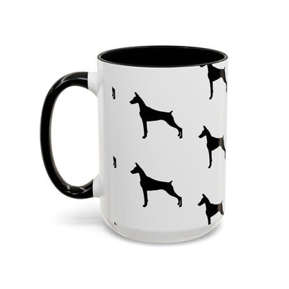 Doberman Silhouette 2-Tone Coffee Mug