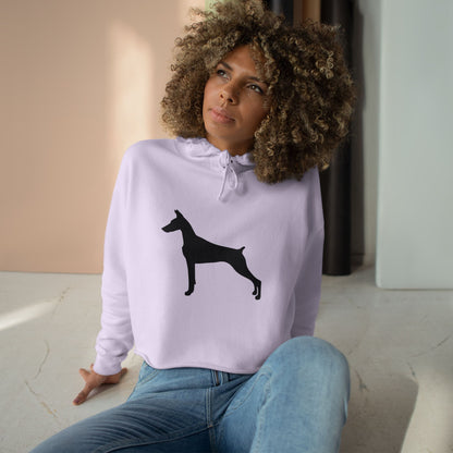 Doberman Silhouette Women's Crop Hoodie