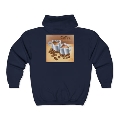 Coffee With Love Unisex Full Zip Hoodie