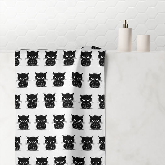 Angry Cat Mink-Cotton  Beach Towel