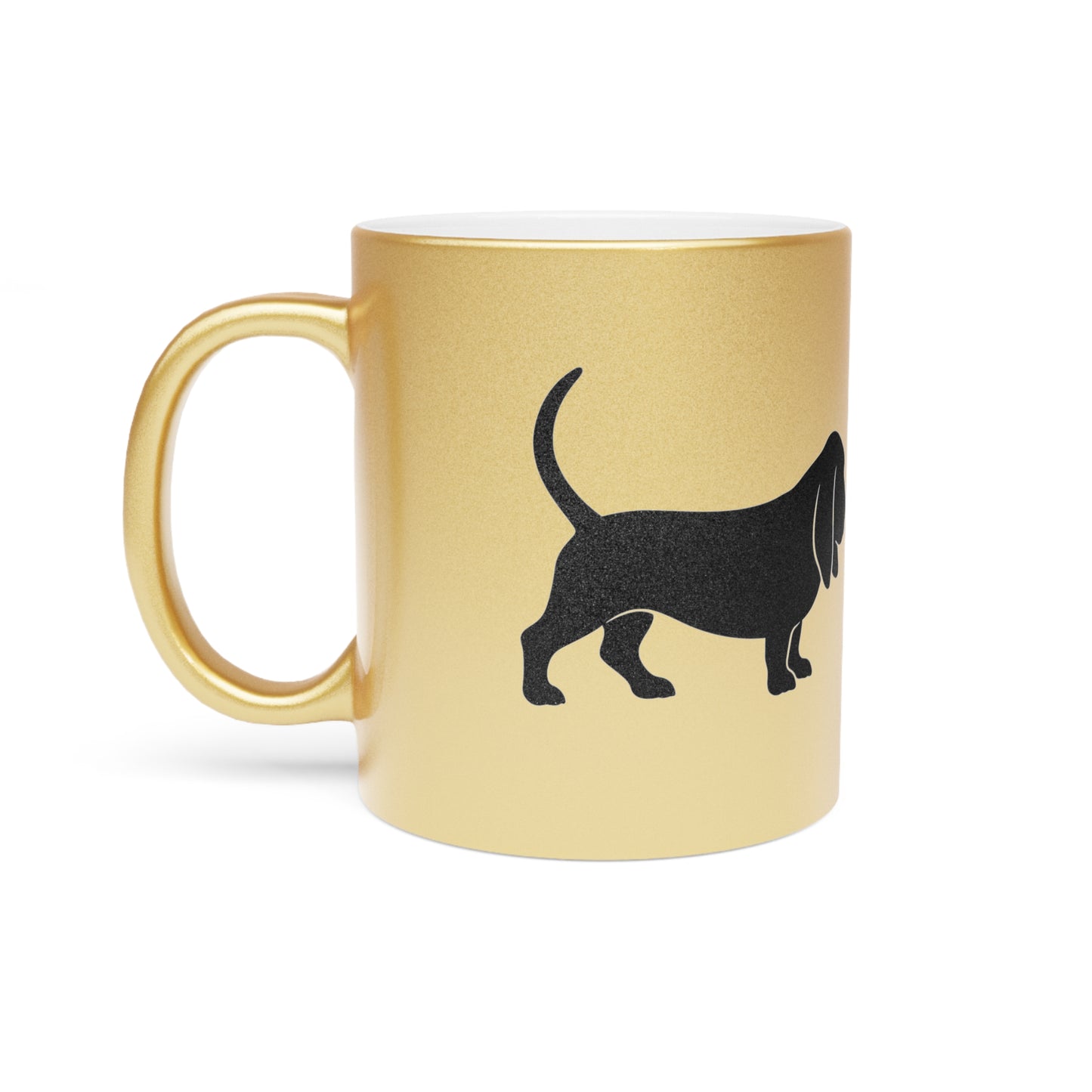 Basset Silhouette Metallic Coffee Mug