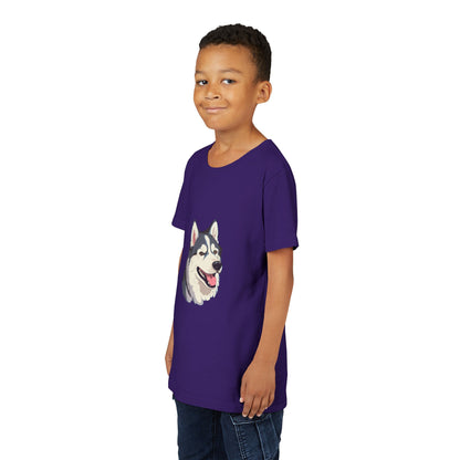 Malamute Head Youth Unisex Short Sleeve Crewneck Tee