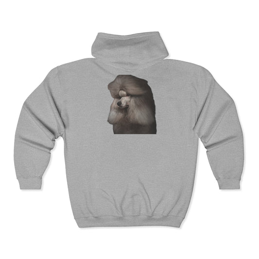 Poodle Head Unisex Full Zip Hoodie