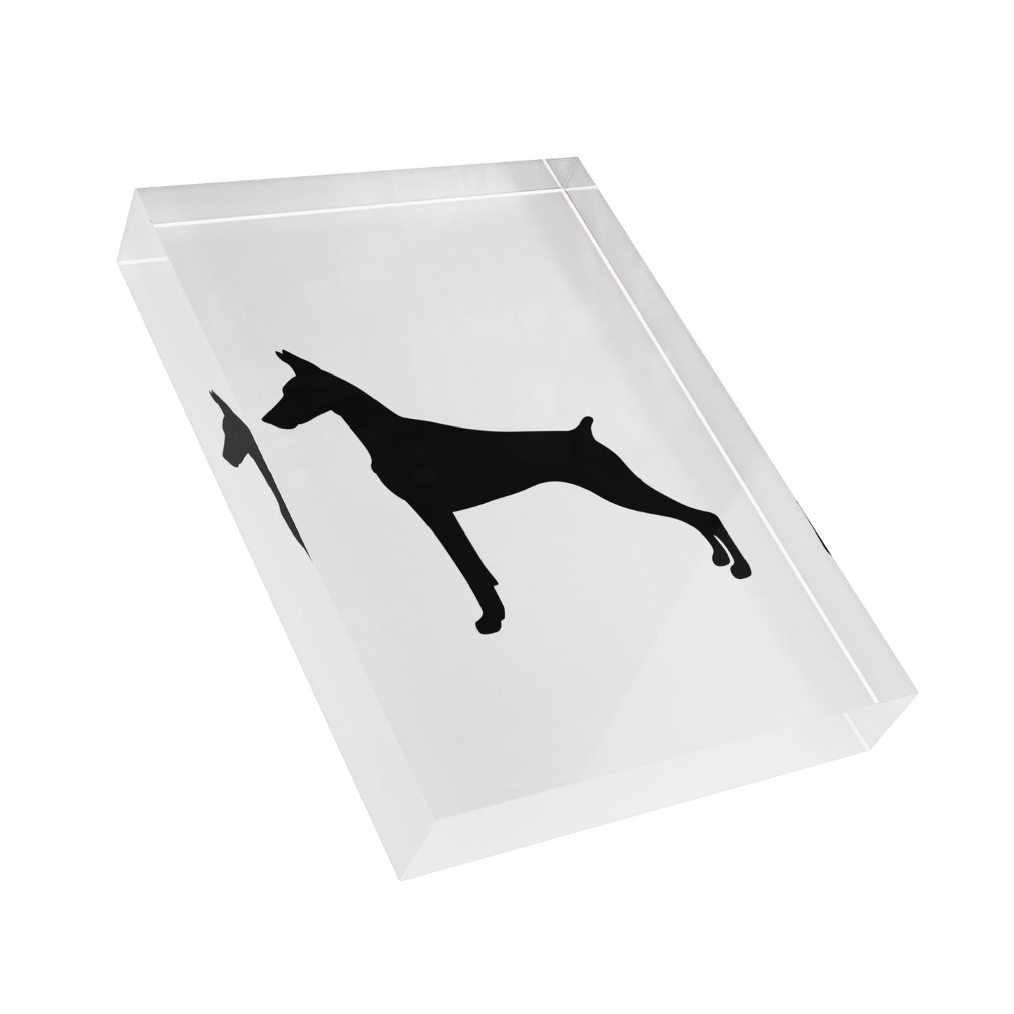 Doberman Silhouette Acrylic Photo Block