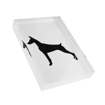 Doberman Silhouette Acrylic Photo Block
