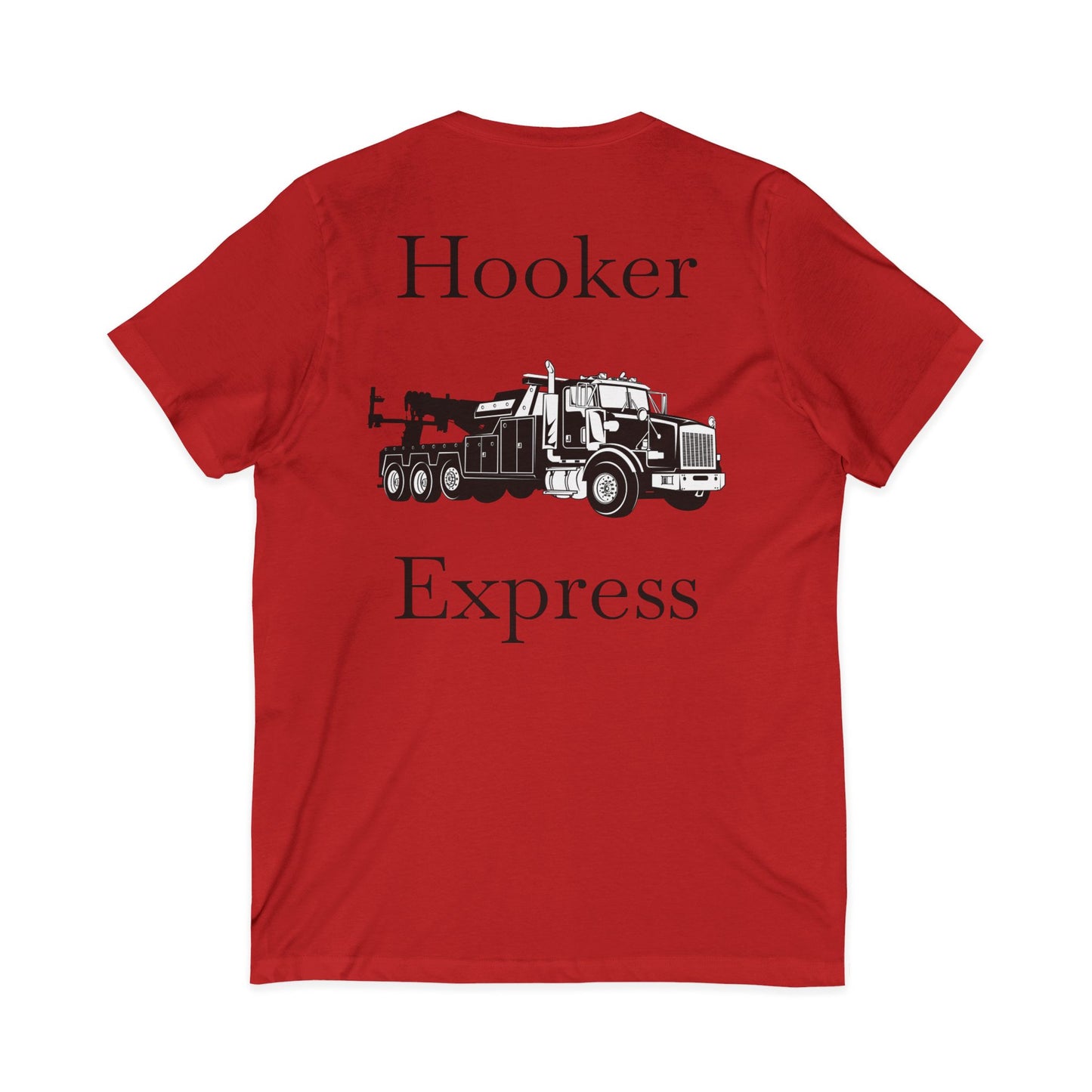 H**ker Express Heavy Tow Truck Unisex Short Sleeve V-Neck Tee