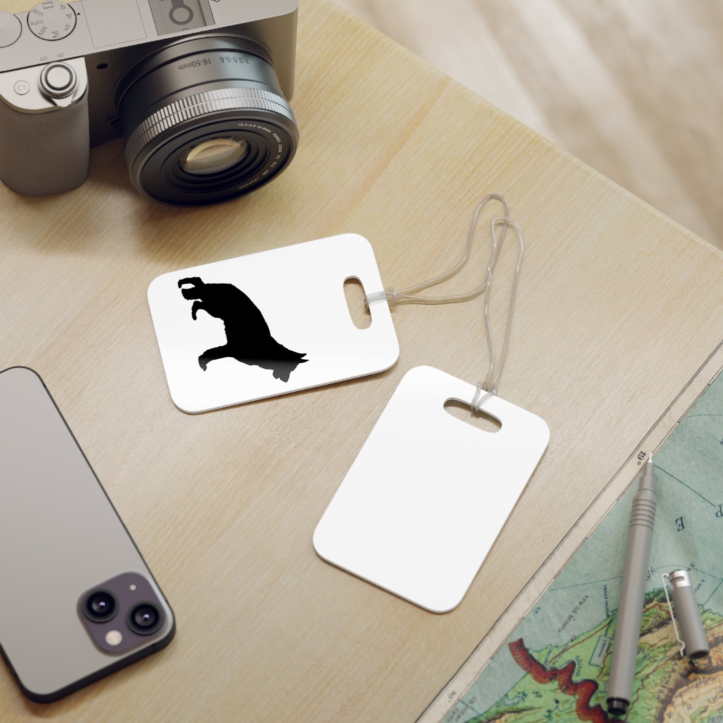 German Shepherd Silhouette Luggage Tag