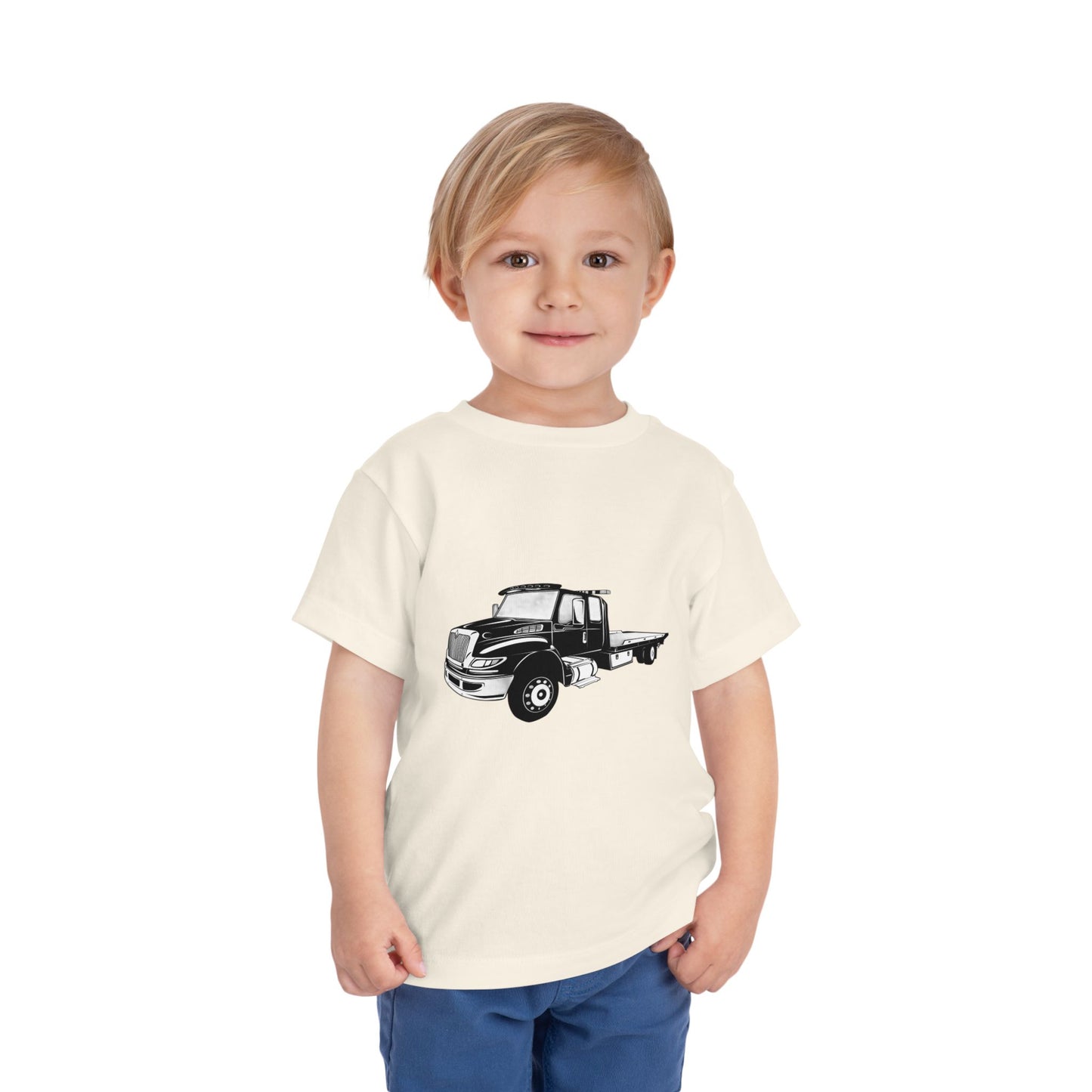 Flatbed Tow Truck Toddler Unisex Short Sleeve Crewneck Tee