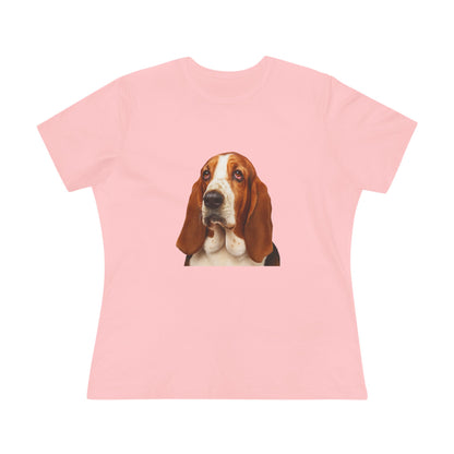 Basset Head Women's Short Sleeve Crewneck Tee