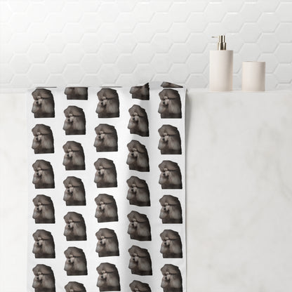 Poodle Head Mink-Cotton  Beach Towel