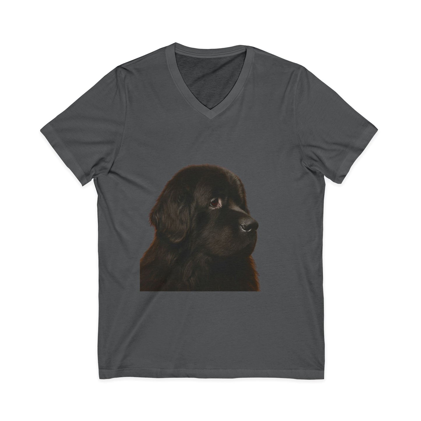 Newfie Head Unisex Short Sleeve V-Neck Tee