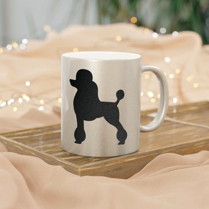 Poodle Silhouette Metallic Coffee Mug