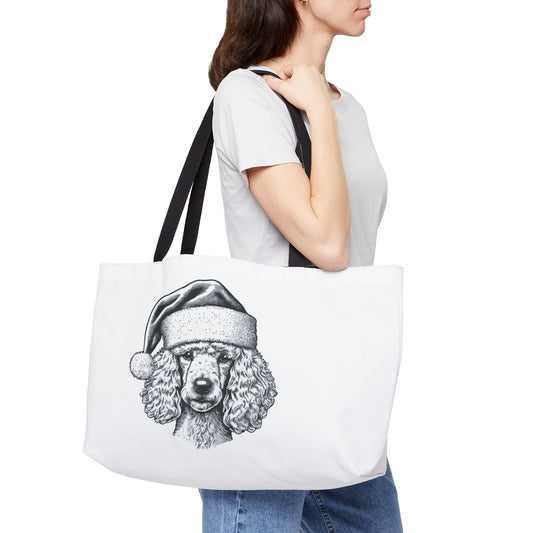 Santa Paws Poodle Weekender Tote Bag