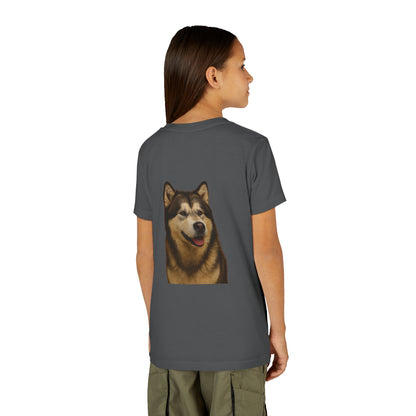 Malamute Head Youth Unisex Short Sleeve Crewneck Tee