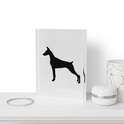 Doberman Silhouette Acrylic Photo Block