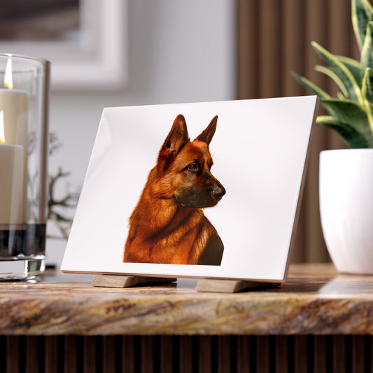 German Shepherd Head Ceramic Photo Tile