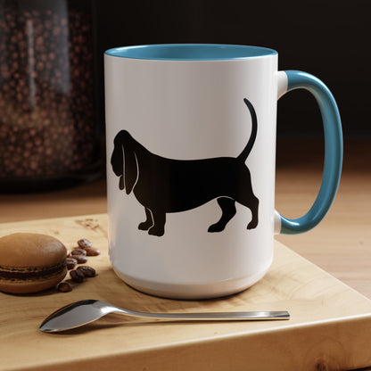 Basset Silhouette 2-Tone Coffee Mug