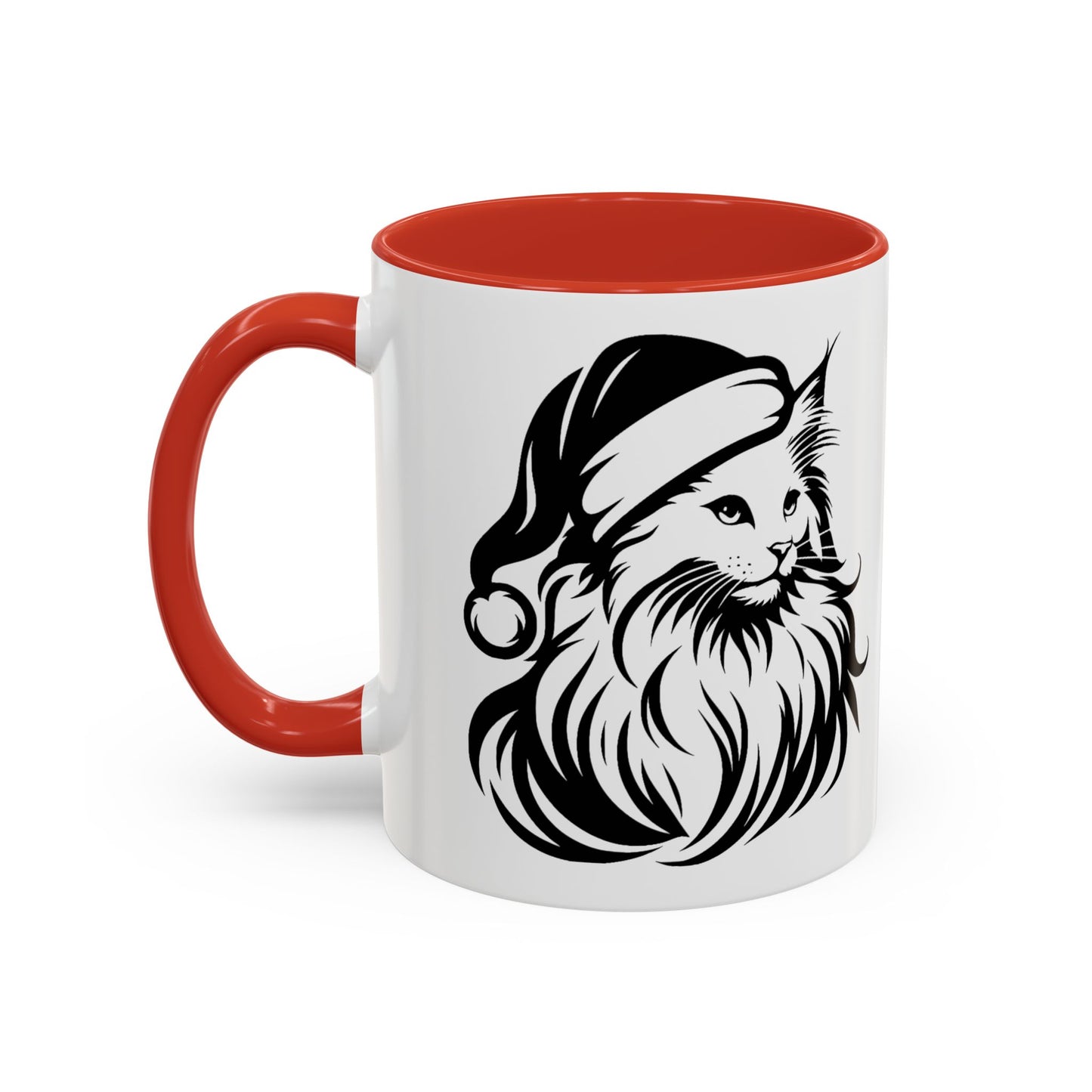 Santa Paws Cat 2-Tone Coffee Mug