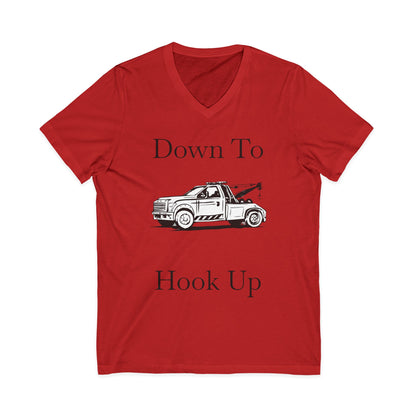 Down To Hook Up Unisex Short Sleeve V-Neck Tee