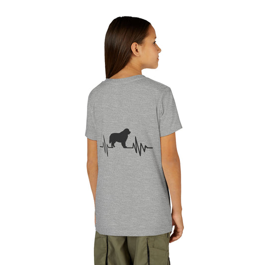 My Heart Beats For Newfies Youth Unisex Short Sleeve Crewneck Tee