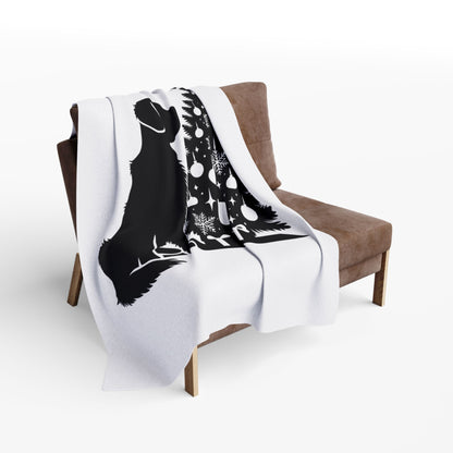 Golden Christmas Tree Arctic Fleece Blanket