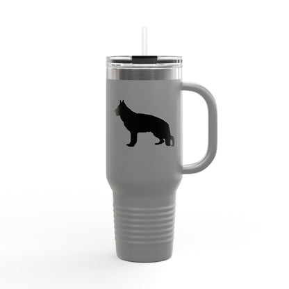 German Shepherd Silhouette Insulated Travel Mug