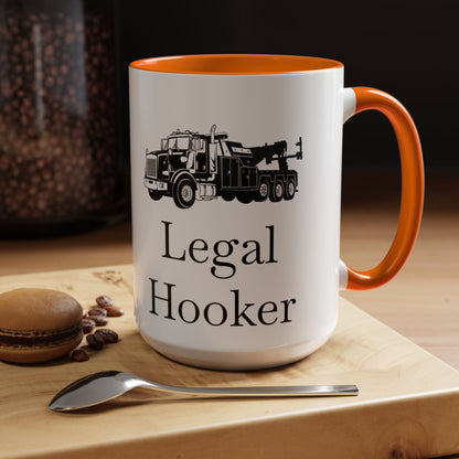 Legal H**ker Heavy Tow Truck 2-Tone Coffee Mug