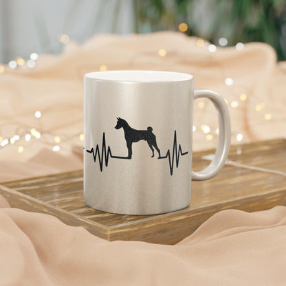 My Heart Beats For Basenjis Metallic Coffee Mug