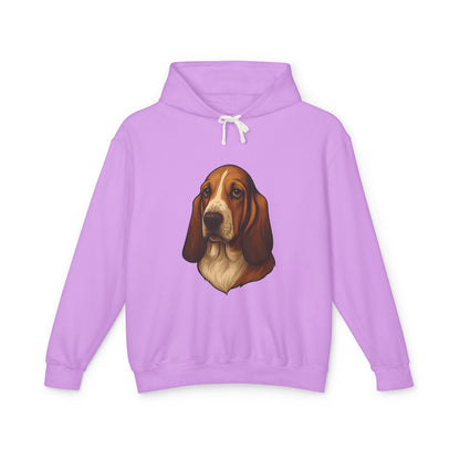 Basset Hound Head Unisex Lightweight Hoodie