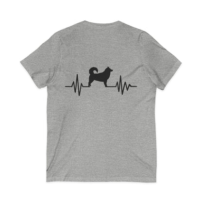 My Heart Beats For Malamutes Unisex Short Sleeve V-Neck Tee