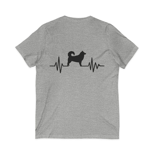 My Heart Beats For Malamutes Unisex Short Sleeve V-Neck Tee