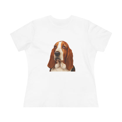 Basset Head Women's Short Sleeve Crewneck Tee