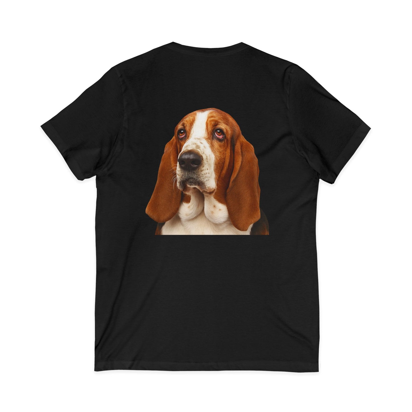 Basset  Head Unisex Short Sleeve V-Neck Tee