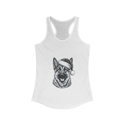 Santa Paws German Shepherd Women's Racerback Tank
